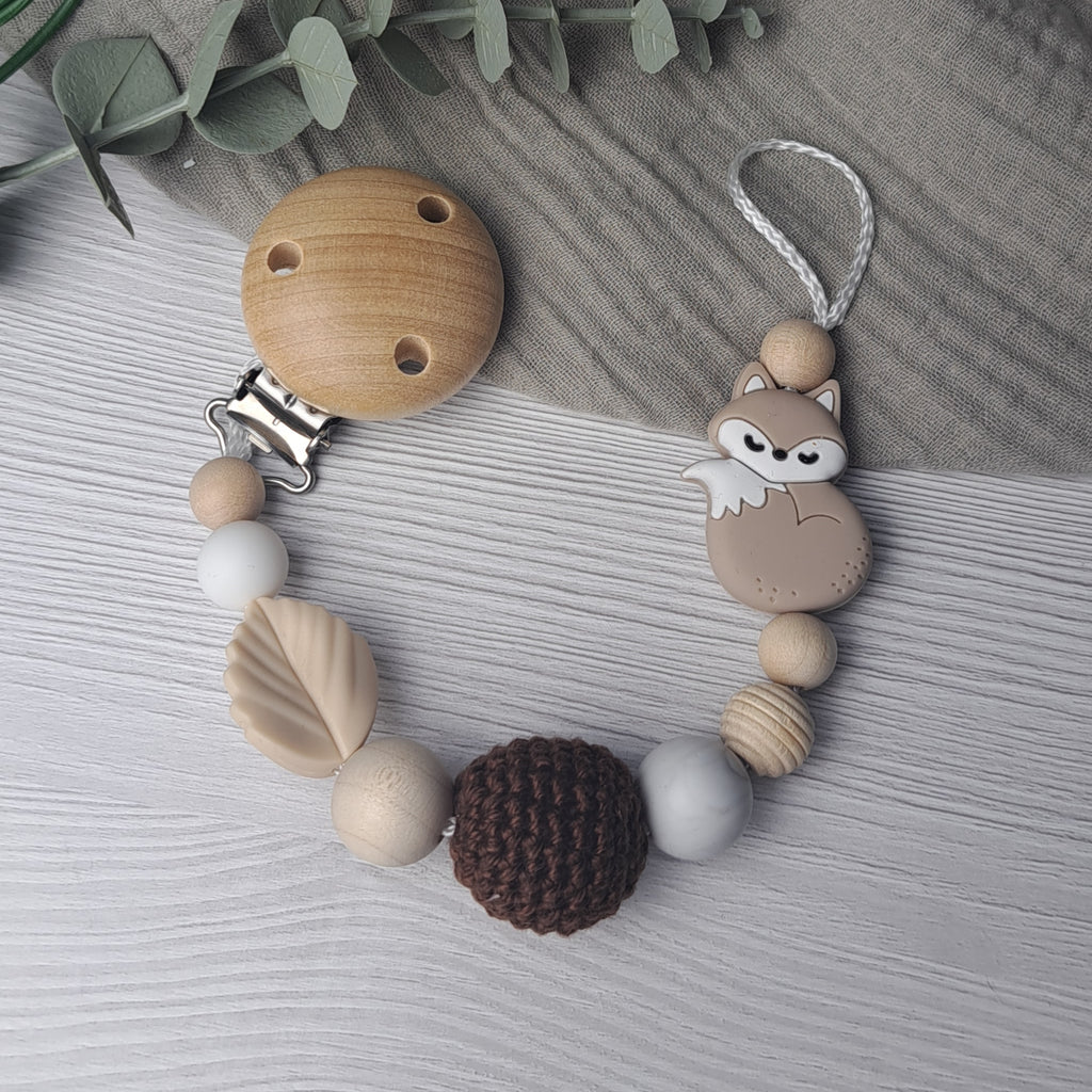 Schnullerkette Fuchs beige