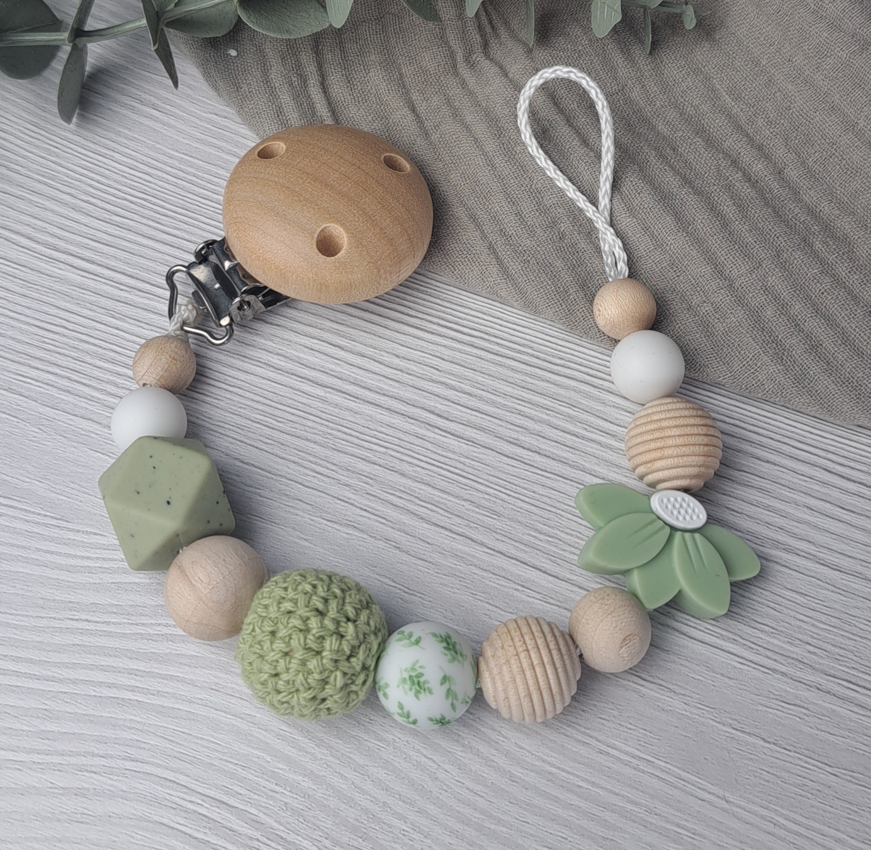 Schnullerkette Blüte grün