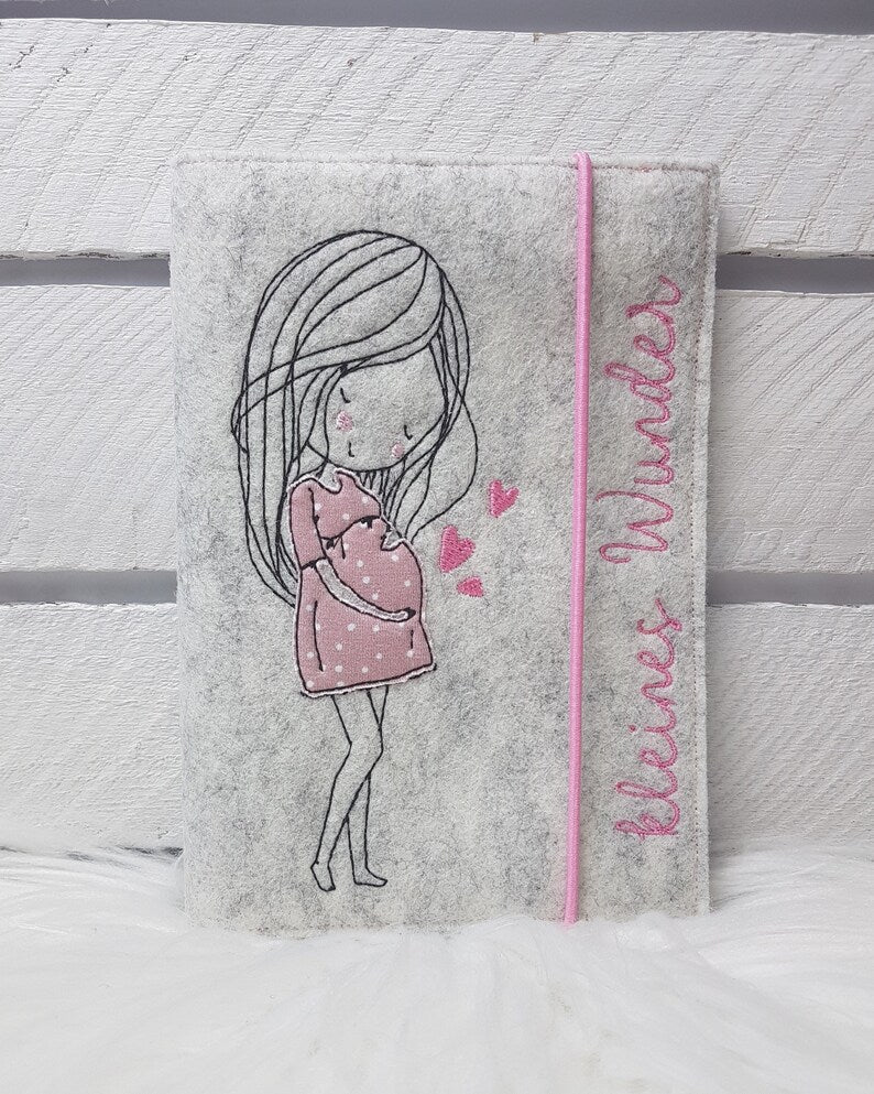 Mutterpasshülle liebe im Bauch rosa