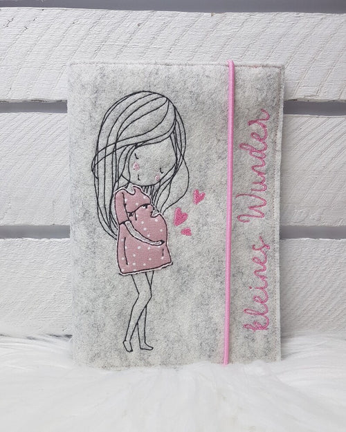 Mutterpasshülle liebe im Bauch rosa