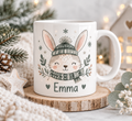 Personalisierte Weihnachtstasse mit Namen & Hase | Weihnachtsgeschenk