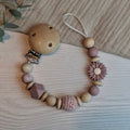 Schnullerkette Blume altrosa